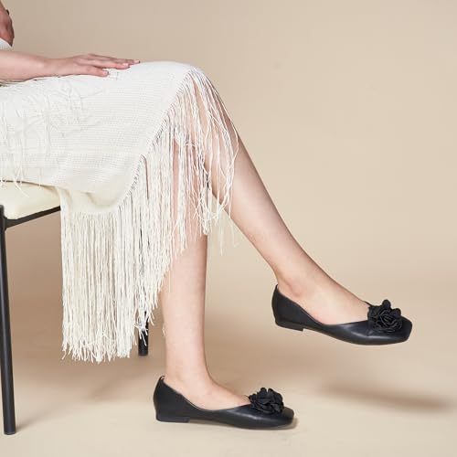 Ballet Flats for Women | Womens Flats Shoes | Square Toe Flats| Women's Flats | Slip On Dress Shoes | Flower Shoes