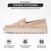 Genuine Leather Loafers for Women – Memory Foam Insoles Slip On Shoes for Women – Lightweight Womens Shoes – Non Slip Womens