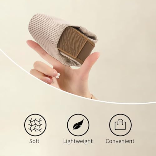 41WIgBreqRL.jpg Women's Flats Square Toe Mary Jane Shoes Ballet Flats with Strap Comfortable Slip On Knit Shoes Dressy Casual