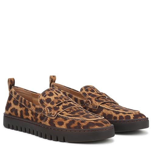 Women's Uptown Loafer, Tan Leopard Suede Leather, 8 Wide