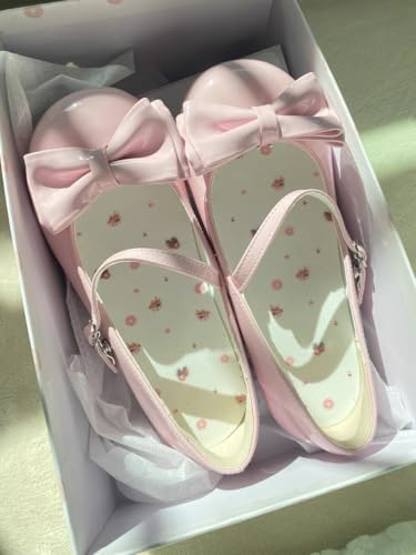 41XGNxI1q5L.jpg BEROBELLO Women's Lolita Shoes Cute Mary Jane Flats Bowknot Round Toe Party Dress Shoes