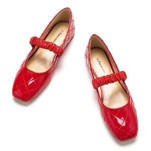 Mary Jane Flats for Women | Square Toe Ballet Flats with Pearl Strap | Comfortable Dress Shoes for Work, Wedding, Party & Daily