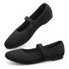 Mary Jane Shoes Women Round Toe Knit Ballet Flats Shoes for Women Comfortable Dressy Washable Adjustable Strap for Work Office