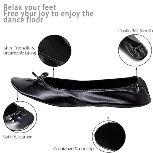 Women's Foldable Dance Shoes Ballet Flats