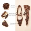 Women's Mary Jane Pumps | Narrow Square Toe Pumps | Work Shoes with Low Block Heel | Daily Wear Leather Shoes