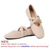 Flats for Women Square Toe Ballet Flats Cross Strap Comfortable Arch Support Dressy Knit Flats for Women Mary Jane Flats Slip On