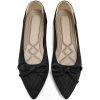Ballet Flats Shoes for Women: Dressy Pointed Toe Bow Knit Flats Comfortable Slip On Work Business Shoes for Driving Dating