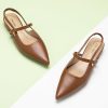 Women's Slingback Flats & Heels - Pointed Toe, Ankle Strap, Comfortable Leather Dress Shoes