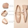 Luxury Mary Jane Ballet Flats: Adjustable Double Straps & Square Toe | Premium Comfort for Gallery Openings, Spring Brunches |