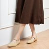 Women's Mary Jane Flats | Almond Toe Flats for Women | Leather Ballet Flats with Strap | Fashion Comfortable Work & Casual Shoes