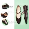 Women's Mary Jane Flats - Leather Ballet Flats with Strap | Comfortable Work Shoes for Women, Office, Teaching | Casual Shoes