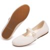 Women's Mary Jane Flats Comfortable Dressy Ballet Flats Casual Round Toe Slip On Washable Knitted Fabric Office Work Woman Shoes