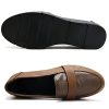 Slip On Loafers for Womens Leather Comfort Memory Foam Dress Shoes