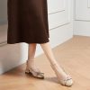 Women's Slingback Flats with Bowknot Flats Sandals Slip on Casual Flats Shoes Detachable Ankle Strap Almond Toe