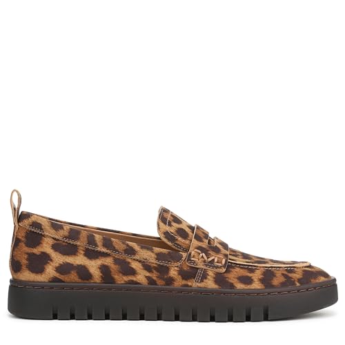 Women's Uptown Loafer, Tan Leopard Suede Leather, 8 Wide