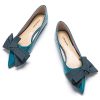 Women's Suede Bow Knot Ballet Flats Pointed Toe Slip-On Comfort Shoes for Casual & Formal Wear