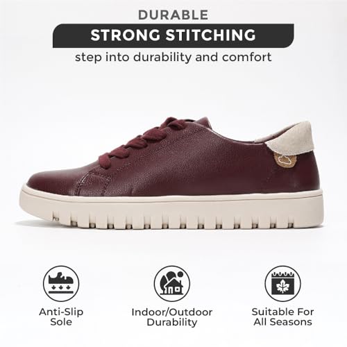 Tennis Shoes Womens Sneakers - Memory Foam Non Slip Fashion Ladies Shoes for Women Footwear - Lightweight Lace Up Comfortable