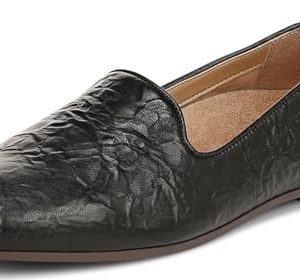 Willa Womens Sleek Leather Casual Slip On M Black Crinkle Nappa - 9 Wide