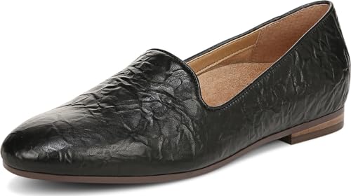 Willa Womens Sleek Leather Casual Slip On M Black Crinkle Nappa - 9 Wide