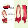 Pointy Bow Flats Women's Flats Comfortable Stylish Slip-On Shoes for Casual and Office