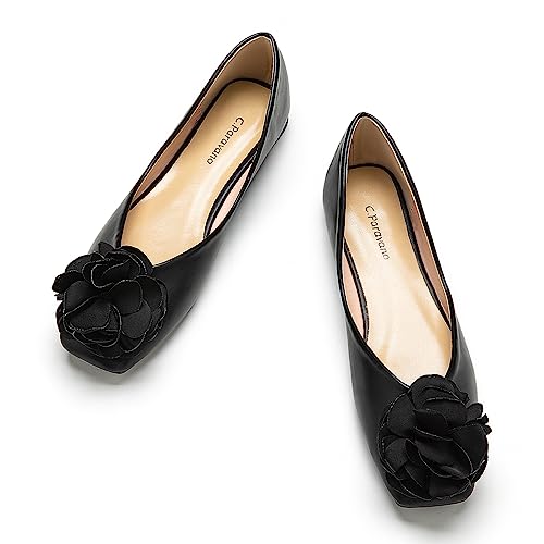 Ballet Flats for Women | Womens Flats Shoes | Square Toe Flats| Women's Flats | Slip On Dress Shoes | Flower Shoes