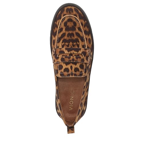 Women's Uptown Loafer, Tan Leopard Suede Leather, 8 Wide