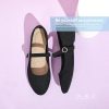 Mary Jane Flat Shoes Round Toe Ballet Flats for Women Dressy Fabric Business Flats Comfortable Classic Strap Flats for Office