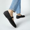 Mary Jane Shoes Women Round Toe Knit Ballet Flats Shoes for Women Comfortable Dressy Washable Adjustable Strap for Work Office