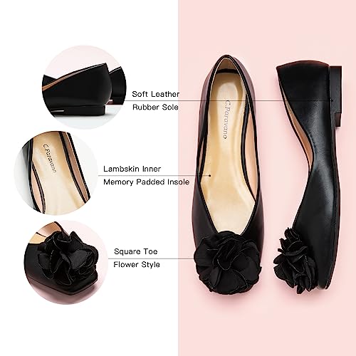 Ballet Flats for Women | Womens Flats Shoes | Square Toe Flats| Women's Flats | Slip On Dress Shoes | Flower Shoes