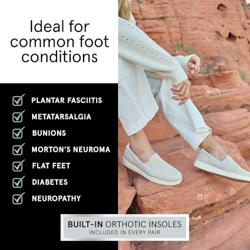 51ERTYVhklL.jpg Encore Slip On Sneakers for Women | Arch Support Sneakers for Women | Built-in Orthotic Insole