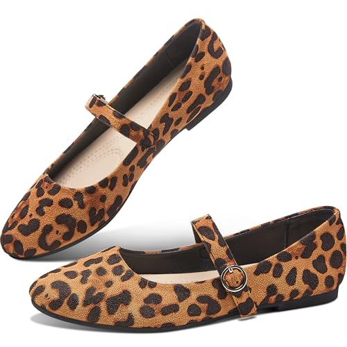 51Q7w4Y7vSL.jpg Mary Jane Flat Shoes Round Toe Ballet Flats for Women Dressy Fabric Business Flats Comfortable Classic Strap Flats for Office