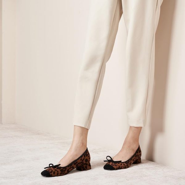 Women's Pump | Square Toe Low Block Heels | Closed Toe Chunky Heels | Leather Low Heel Pumps | Dress Wedding Shoes