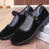 610AScHErzL.jpg Black Velvet Mary Jane Shoes for Women China Dance Flat Old Beijing Cloth Walking Shoes