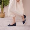 Women's Pump | Square Toe Low Block Heels | Closed Toe Chunky Heels | Leather Low Heel Pumps | Dress Wedding Shoes